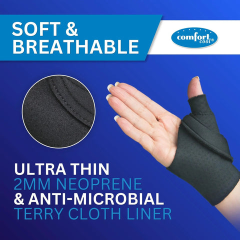 Thumb CMC Abduction Splint With Moldable Wrap And Thermoplastic Insert For Abduction Support - Right Hand Large Comfy Cool Design
