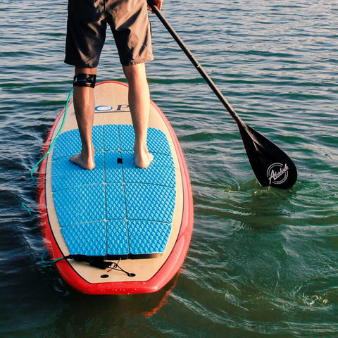 Legit Three Piece Adjustable Stand Up Paddle Board Gear With Durable Composite Blade And Secure Carry Pouch Expands From 60 To 86 Inches For Dead Easy Setup And Smooth Water Float Sessions, person paddling on water.