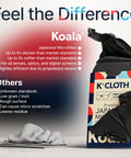 Koala Japanese microfiber lens cleaning cloths, pack of 6 in black and green for glasses and screens.