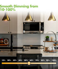 12 Pack LED E12 Candelabra Filament Bulbs 60W Equivalent Dimmable in kitchen lighting demonstrating smooth dimming range.
