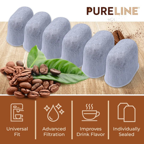 Charcoal Water Filter Replacement Pack For Keurig Coffee Makers 12 Count By Pureline Micromesh Filtration For Keurig 1.0 And 2.0 Helps Improve Taste With Cleaner Fresher Brew Every Time Keeps Coffee Tasting Great