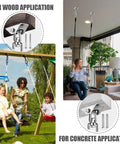 Beefy 360 Degree Swivel Hammock Hanging Kit With Stainless Steel Hooks, 1200 Lb Capacity for wood and concrete applications