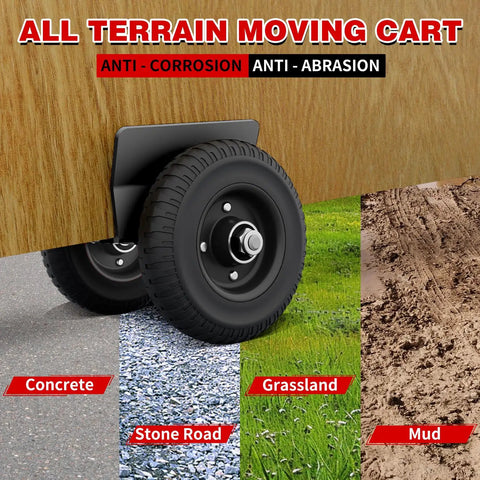 Beefy 8 Inch Panel Dolly Cart For Doors And Slabs Heavy Duty All Terrain Mover with rubber wheels on various surfaces