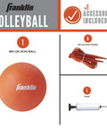 Go To Backyard Volleyball Kit For Ultimate Family Fun Easy Setup Portable Outdoor Recreation Gear with 8in orange volleyball and accessories.