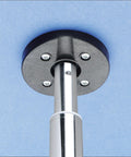 24 Inch Kidney Dual Tier Lazy Susan Slick Rotation Swivel Tray For Corner Base Cabinets Polymer Construction pole with metal base.