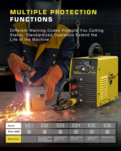 HXC400D Plasma Cutter 110/220V Dual Voltage 40A Non High Frequency Non Touch Pilot Arc operational in workshop
