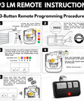 Instructional guide for Universal Garage Door Opener Remote With 3 Buttons, Extra Long Range, Compatible With Models From 1993 To Present