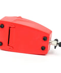 Straight Up Slick Pneumatic Vacuum Pump For Auto Air Conditioning Service Heavy Duty Design visible in red plastic with fittings.