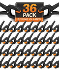 36 Pack Balloon Arch Clips With Heavy Duty Spring Clamps For Party Decor Durable 3.4 Inch Backdrop Clips Reusable Balloon Holder Grips For Archways Photo Backdrops And Epic Event Setups, black and orange