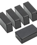 Hella Durable Abs Project Box 5 Pack Small Electrical Junction Enclosure For Pcb Projects And Hobby Builds No Hassle Snap Lid Dustproof Housing Quick Assembly 2 8 X 1 7 X 0 9 Inch Black stacked in a row.