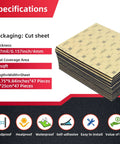 Smooth Ride Auto Sound Deadening Mat 157 Mil Thick Closed Cell Pe Foam 36 Sq Ft stack of cut sheets with dimensions and specs