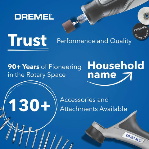 Cordless Rotary Tool Kit With Brushless Motor And LED Nose Cap For Precision Work, featuring 130+ accessories and attachments