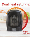Cozy Up Your Desk With This Personal Ceramic Space Heater For Office Or Home, Two Heat And Fan Settings, Adjustable Thermostat