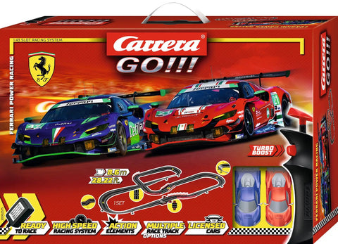 Box of Ferrari Power Racing Slot Car Track Set With Electric Power, 2 Hand Controllers And 2 Cars, 1:43 Scale