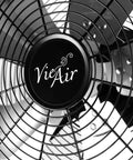Industrial 20 Inch Drum Fan, Heavy Duty High Velocity Metal Pedestal, showing 5 stainless blades and fan grill close-up