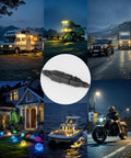 2-In-1 2ft Universal DT Splitter Wiring Harness with plug-and-play 2-pin extension, surrounded by outdoor vehicles and lights