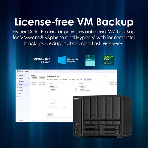 Heavy Duty Nine Bay NAS Server With Blazing Fast AMD Ryzen Quad Core And 32GB RAM Beast Mode Powerhouse for VM backup interface.