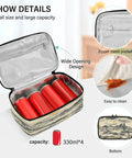 Desert Insulated Lunch Bag Leakproof Cooler with zippered mesh pockets and space for cans, open to show interior details.