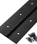Beefy 48 Inch By 3 Inch Black Stainless Steel Piano Hinge 0.060 Inch Thick For Heavy Duty Cabinets Doors Toolboxes Wooden Boxes Metal Plates Furniture And Industrial Projects, angled with screws