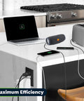Two USB Wall Outlet Charger With Dual USB Ports 5V 3.6A 15A Duplex Tamper Resistant Receptacle powering multiple devices