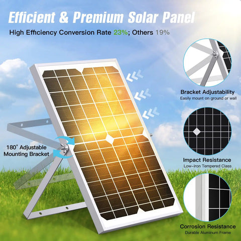Efficient solar panel with adjustable bracket showcasing high efficiency for Must Have 15W Solar Fountain Pump With 190GPH Flow