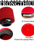 38mm Dual Foam Pod Air Filter with 27-51mm clamps for GY6 engines scooters ATVs dirt bikes go karts pit bikes improved airflow