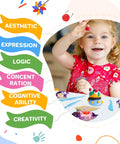 Child playing with 66 Color Modeling Clay Kit For Kids With Tools, enjoying crafting and developing cognitive skills.
