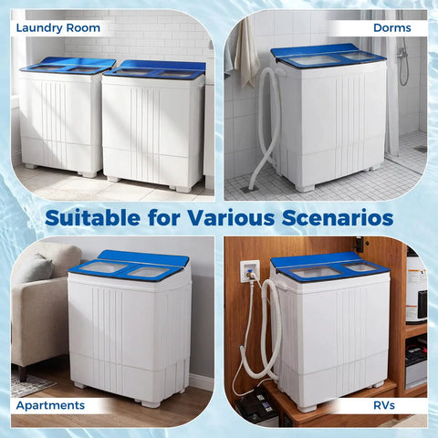 Straight Up The Best Portable Twin Tub Washing Machine With Built In Drain Pump 20 Lbs Compact Laundry Spinner for dorms, apartments, and RVs.