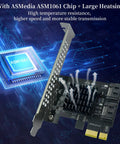 PCIe X1 To SATA 3.0 Expansion Card, 2 Port High Speed Controller, Hot Swappable, Supports 2.5 And 3.5 Inch SSD Or HDD, Works With Windows Mac Linux And Beyond, ASMedia ASM1061 chip and heatsink