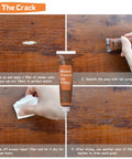 Premium Badass Wood Furniture Repair Kit That Straight Up Fixes Scratches Chips And Cracks On Floors And Cabinets With Eight Dark Wood Fillers And Markers Fast application steps on wood surface.