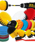 Dope 22 Piece Drill Brush Attachment Kit With Scrub Pads Sponges Buffing Pads Wax Applicator Pads Car Polishing Pads