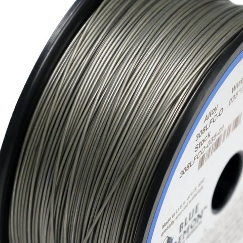 Premium.035 Inch 308L Stainless Steel Flux Cored Gasless Welding Wire One Pound Spool image with spool details.