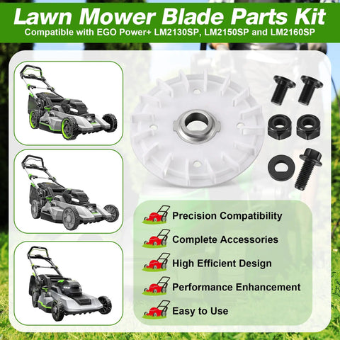 Lawn Mower Blade Replacement Kit For 21 Inch Dual Blade Mowers With Fan Bolts Nuts And Washers Included Compatible With LM2130SP
