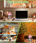 Totally Adorable Miniature Squirrel Garden Accessories Set With 19 Pieces Resin Squirrels Mushrooms for desk and cake decor