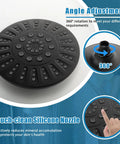 Close-up of 5-setting shower head from Matte Black Shower Faucet Set With 5-Setting Shower Head And Single-Handle Tub Shower Trim Kit