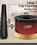 Heavy Duty 100 Percent Natural Granite Mortar And Pestle Set With Bamboo Base 2 Cup Capacity Black Stone Grinder dimensions