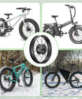 Beast 48V 1000W Rear Hub Electric Bike Conversion Kit For 20 And 26 Inch Fat Tire Bikes in various outdoor settings