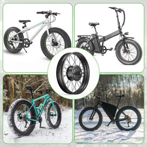 Beast 48V 1000W Rear Hub Electric Bike Conversion Kit For 20 And 26 Inch Fat Tire Bikes in various outdoor settings