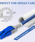 118 Inch Wall Cord Hider With Self Adhesive Silicone Cable Covers showing size compatibility for wires under 7mm