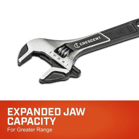Wide Jaw Adjustable Wrench For Plumbing 6 Inch With Micro Serrations For Superior Grip Go To Tool For Home Improvement Repair And Garage Must Have Versatile Heavy Duty with expanded jaw capacity
