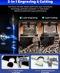 Swift 12W Laser Engraver For Beginners, Class 4 Laser Cutter, 300x300mm Working Area, close-up of 2-in-1 engraving and cutting