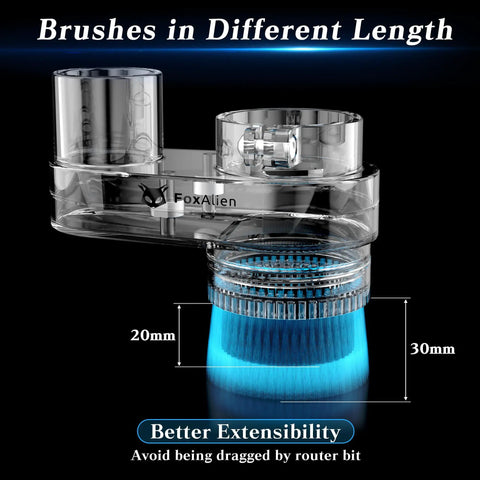 Dust Shoe For 42mm Spindle CNC Router Fits Masuter Pro And Mastuer 4040, double brush design, transparent ABS, with dimensions