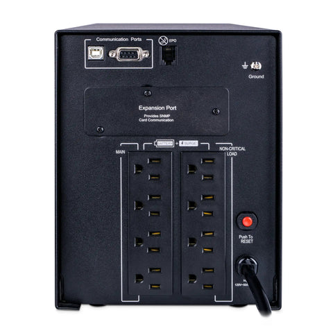 PR1500LCD Smart App Sinewave UPS System 1500VA 1500W With Eight Outlets AVR Mini Tower For Your Home Office And Small Biz Backup SNMP HTTP Remote Monitoring Optional RMCARD205