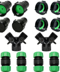 Half Inch Soaker Hose Repair Kit With Fittings Quick Fix Connectors Y Splitter With Shutoff End Caps Male And Female Adapters 14 Pack