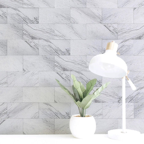Just Peel And Stick Subway Tile Backsplash Kit 3x6 Inches Durable White Granite For Kitchen And Bathroom Easy DIY Waterproof