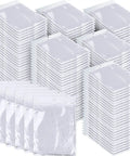 100 Pack Hooded Adult Rain Ponchos Disposable Bulk Plastic Rain Gear For Men And Women White Emergency Raincoats in packaging