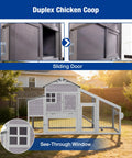 Movable Chicken Coop With Wheels For Easy Backyard Maneuvering showing sliding door and see-through window