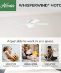 52 Inch Indoor Ceiling Fan With LED Light White Finish Pull Chain 5 Blades For Bedroom Living Room Or Kitchen Standard Mount No Remote Energy Efficient Airflow