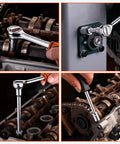 Heavy Duty Carbon Steel Socket Set With One Quarter Inch And Three Eighths Inch Drive in automotive repair usage scenes