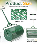 24 Inch Compost Spreader For Peat Moss And Manure Lightweight Metal Mesh Roller With Adjustable T Shaped Handle Easy Roll Lawn
